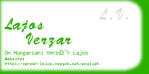 lajos verzar business card